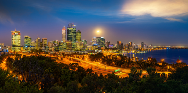 Perth City Skyline at Dusk